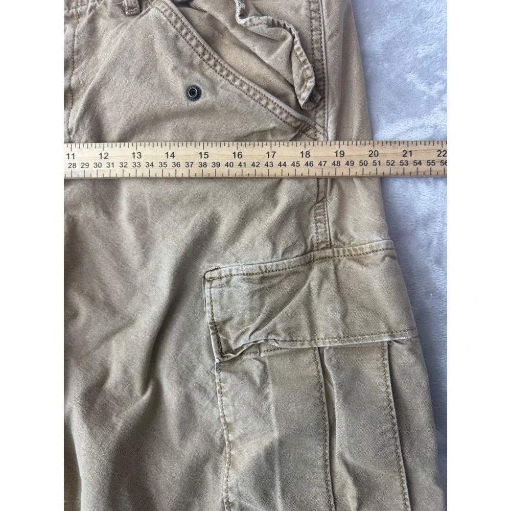 Denim & Supply Ralph Lauren Mens Khaki Cargo Shorts Union Jack Patch Size 33